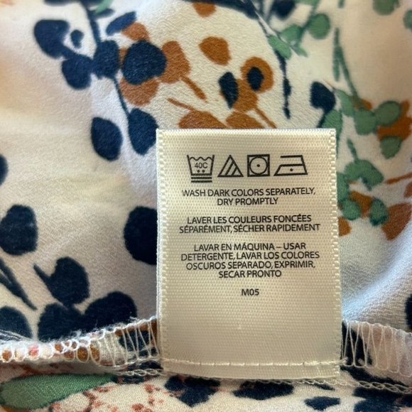 Van Heusen Women's Long Sleeve Multicolor Print Top in Cream - Size M - Picture 5 of 5